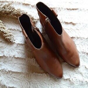 Cole Haan Maci Brown Leather Western Ankle Booties 7.5M NWOT